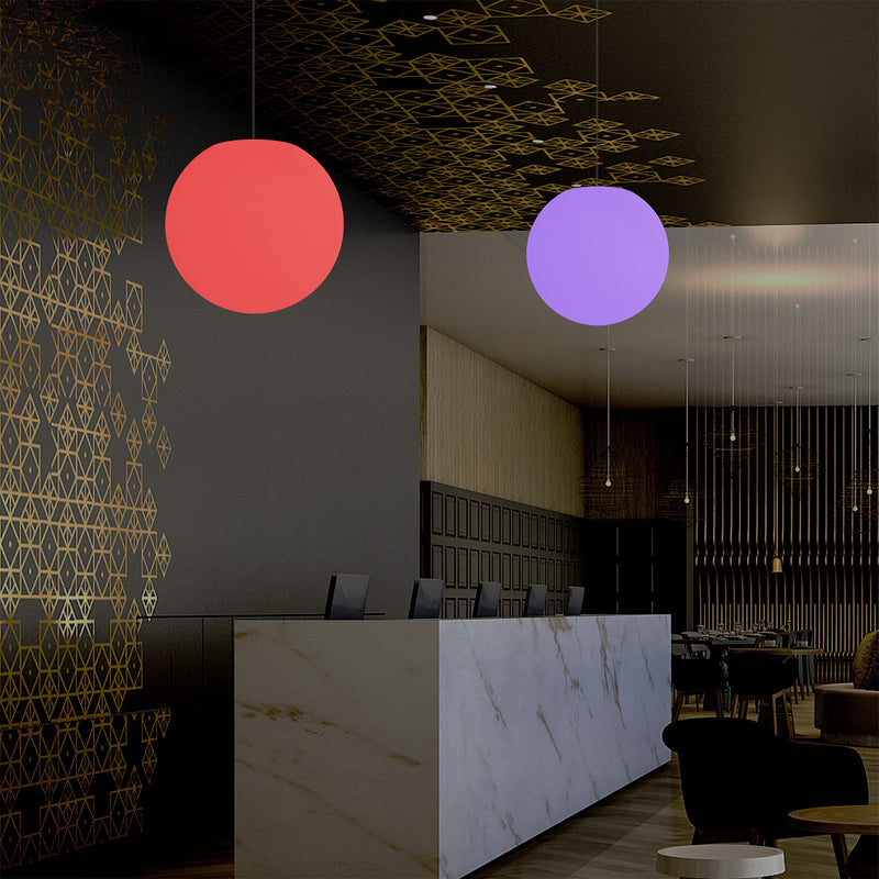 LED Hanglamp, Meerkleurige RGB Bol, Plafondlamp, 400 mm, Lichtgevende Bal, Sfeerverlichting