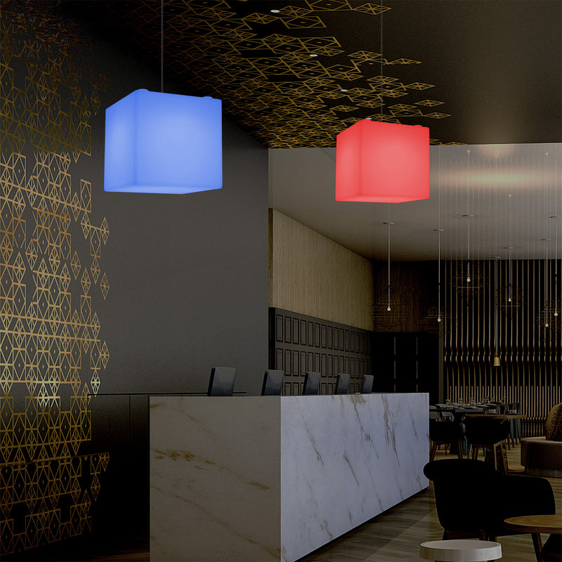 LED Kubus Hanglamp, Kleurveranderende SMD RGB Plafondlamp, 300 mm, Sfeerverlichting