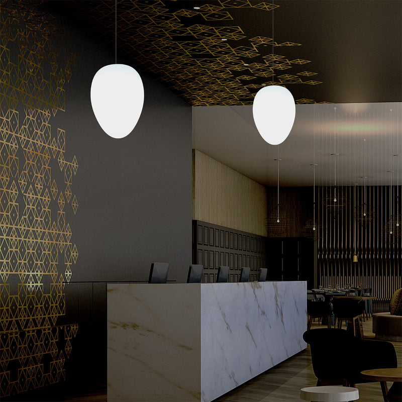 Unieke LED E27 Plafondlamp, Designer Hanglamp, 37cm, Witte Lamp, Sfeerlicht