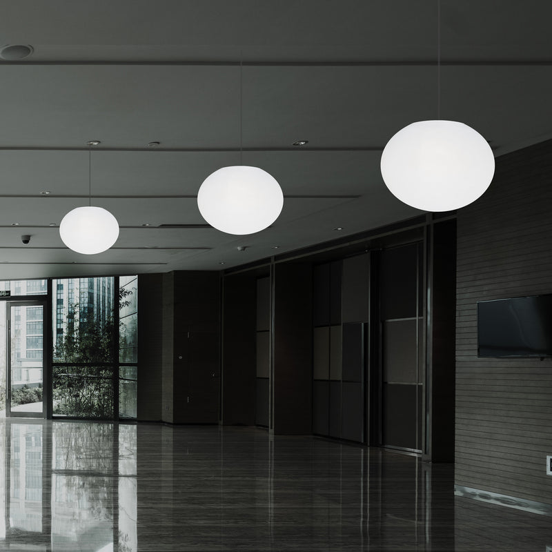 Designer LED Plafondlamp, 3D Ovaal E27 Hanglamp, 27cm Vlakke Bol, Sfeerverlichting