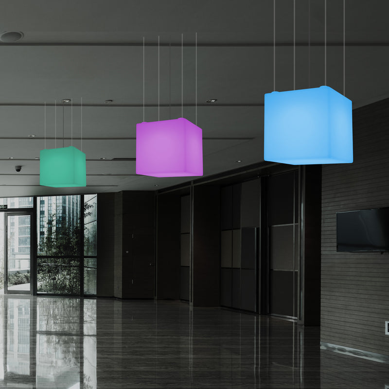 Kubus Hangende LED Lamp, Geometrische SMD RGB Plafondlamp, 500 mm, Sfeerverlichting