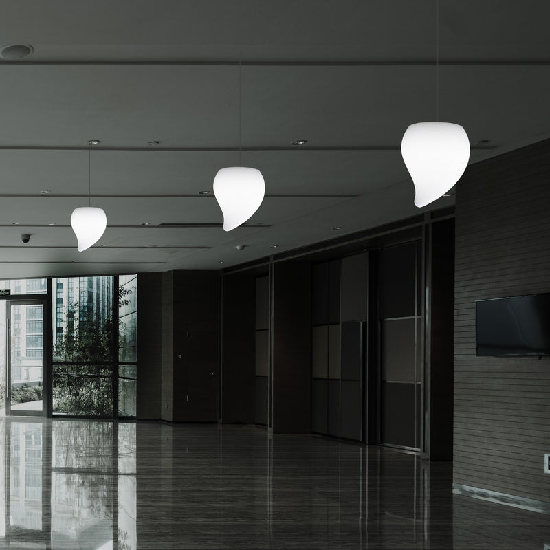 Designer LED Hanglamp, Unieke Traanvormige E27 Hangende Plafondlamp, Wit, Sfeerlicht