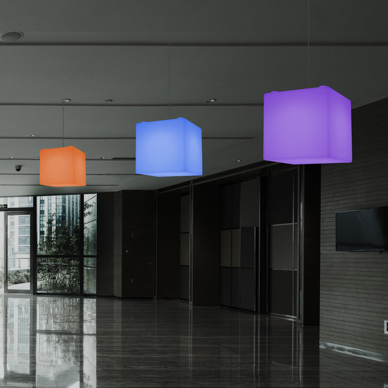 LED Kubus Hanglamp, Kleurveranderende SMD RGB Plafondlamp, 300 mm, Sfeerverlichting