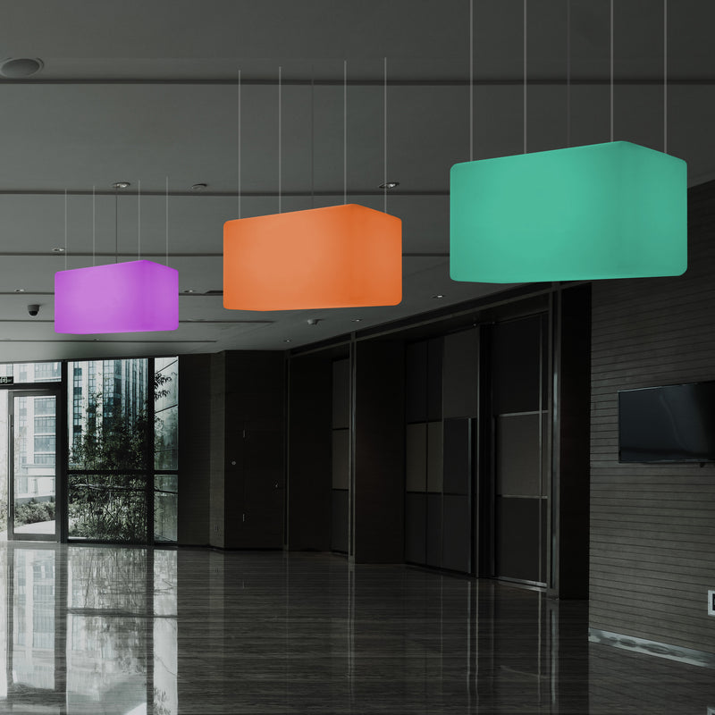 Unieke Plafondlamp, Hangende Lichtzuil, LED Lamp, 55 x 35 cm, E27, RGB met Afstandsbediening