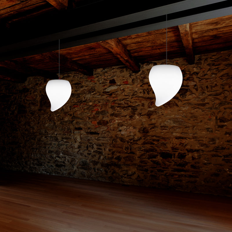Designer LED Hanglamp, Unieke Traanvormige E27 Hangende Plafondlamp, Wit, Sfeerlicht