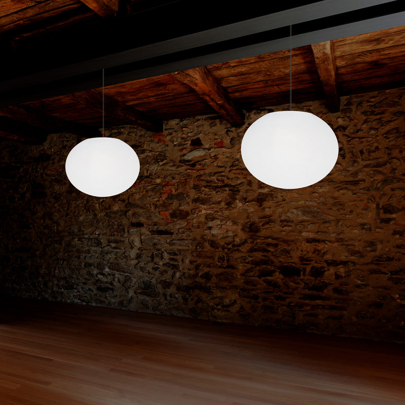 Designer LED Plafondlamp, 3D Ovaal E27 Hanglamp, 27cm Vlakke Bol, Sfeerverlichting