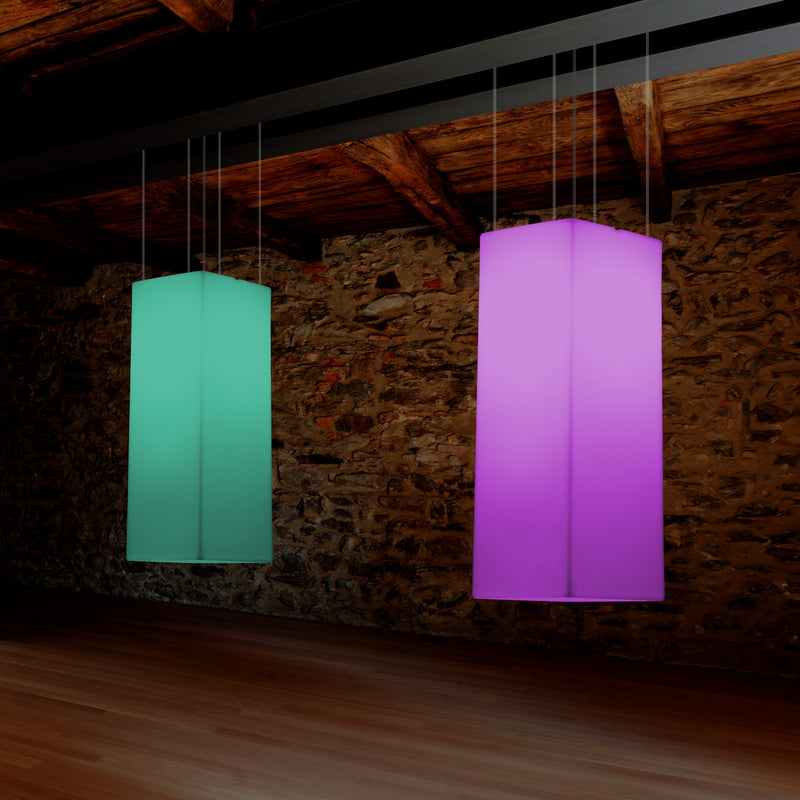 Rechthoekige LED Plafondlamp, Meerkleurig Rechthoekig RGB Hanglicht, 110 x 30cm, Sfeerlicht