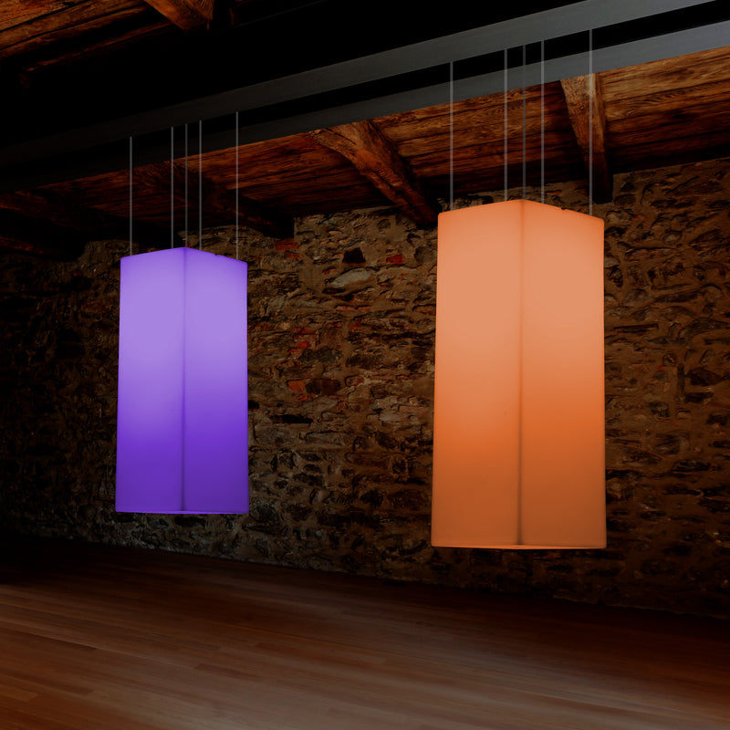 LED hanglamp, Multi Color Moderne RGB Plafondlamp, 80x30cm, Sfeerverlichting met Afstandsbediening