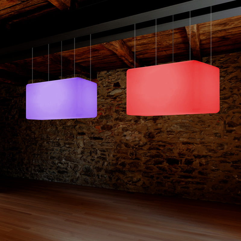 Unieke Plafondlamp, Hangende Lichtzuil, LED Lamp, 55 x 35 cm, E27, RGB met Afstandsbediening