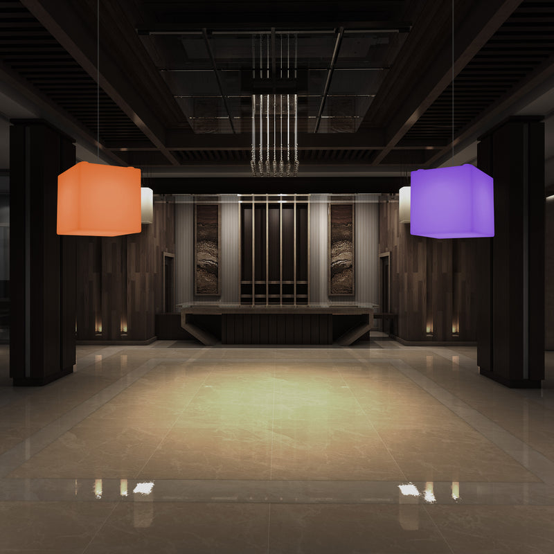 LED Kubus Hanglamp, Kleurveranderende SMD RGB Plafondlamp, 300 mm, Sfeerverlichting