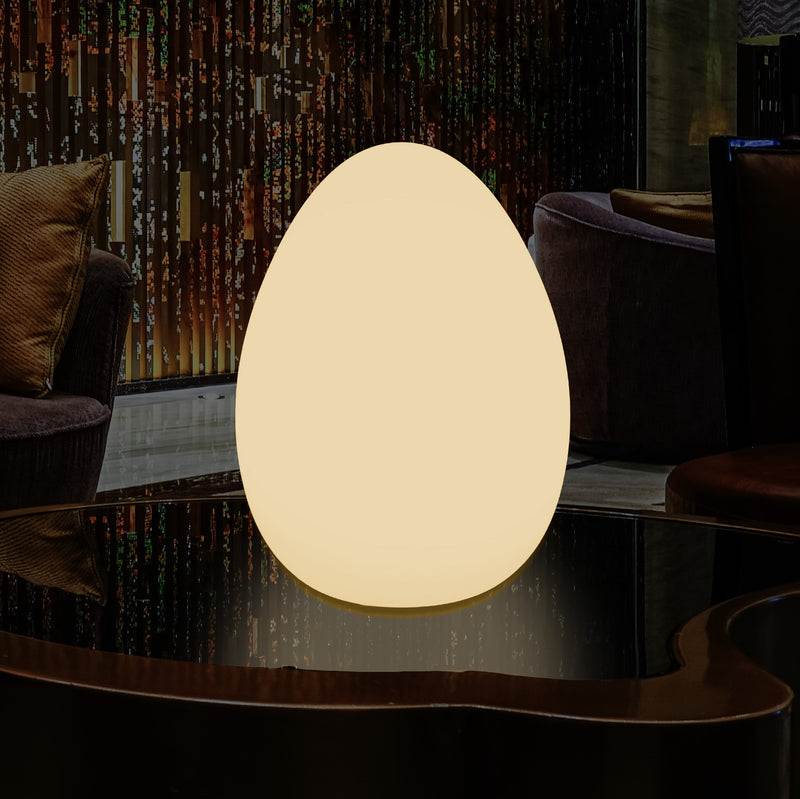 LED Tafellamp voor Slaapkamer met Warm Wit E27 Lamp, Modern 37cm Licht Ei