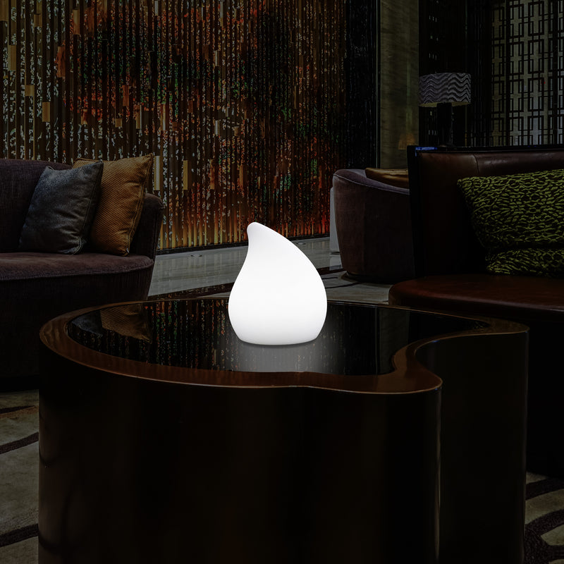 Unieke LED Tafellamp voor Woonkamer, 20cm Decoratieve E27 Traan, Sfeerlichtje, Wit
