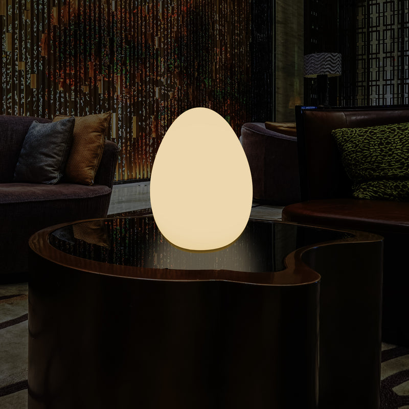LED Tafellamp voor Slaapkamer met Warm Wit E27 Lamp, Modern 37cm Licht Ei