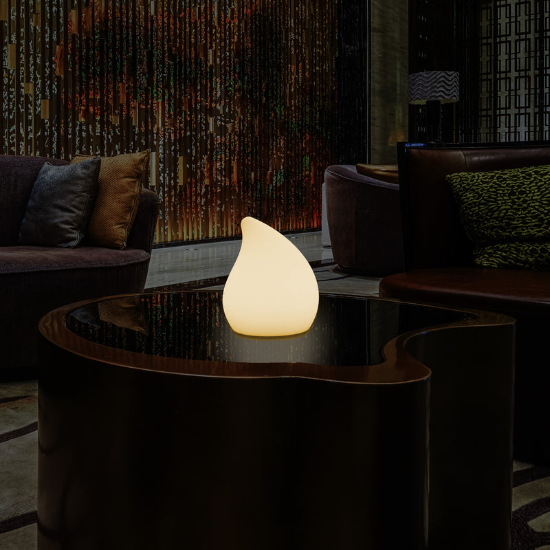 Designer LED Tafellamp voor Nachtkastje, 20cm hoog Uniek E27 Traan, Sfeerverlichting, Warm Wit