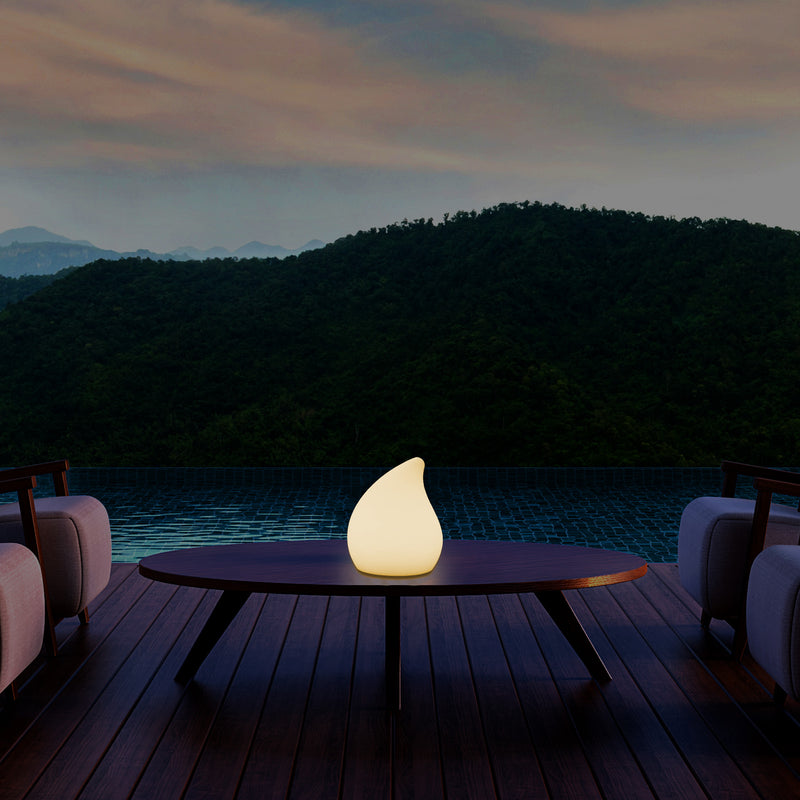 Designer LED Tafellamp voor Nachtkastje, 20cm hoog Uniek E27 Traan, Sfeerverlichting, Warm Wit