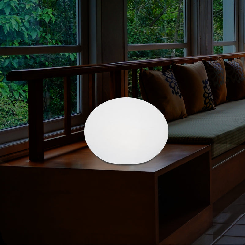 Decoratieve LED E27 Dimbare Tafellamp, 3D Ovaal Ellips Woonkamer Verlichting, 27cm, Wit