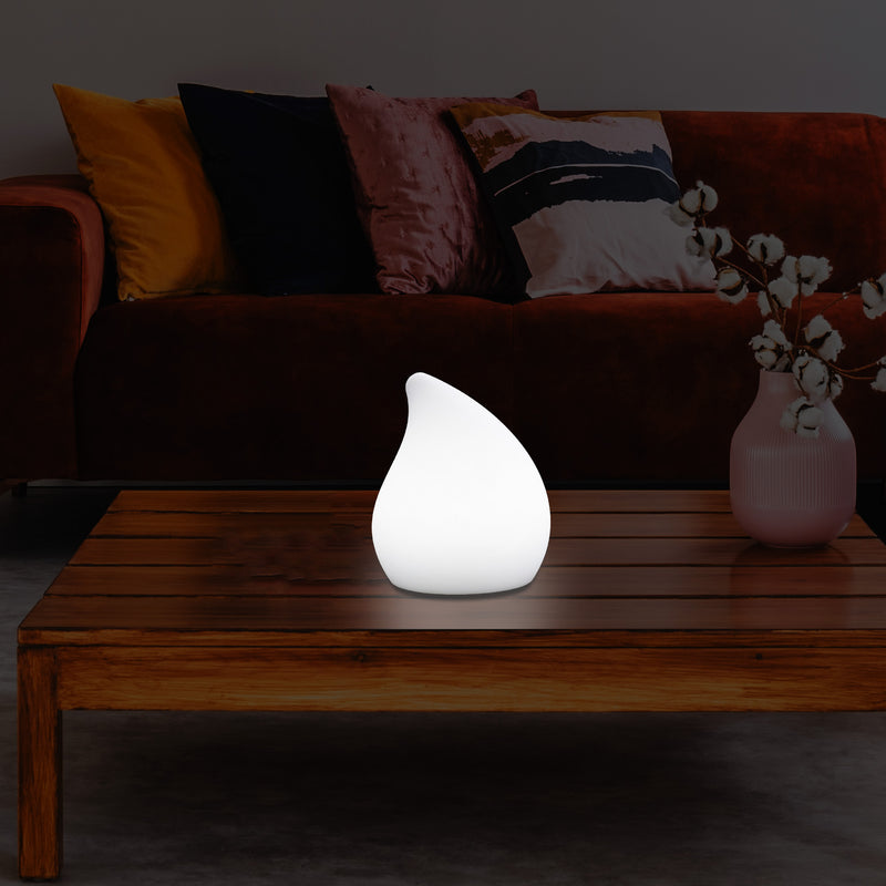 Unieke LED Tafellamp voor Woonkamer, 20cm Decoratieve E27 Traan, Sfeerlichtje, Wit