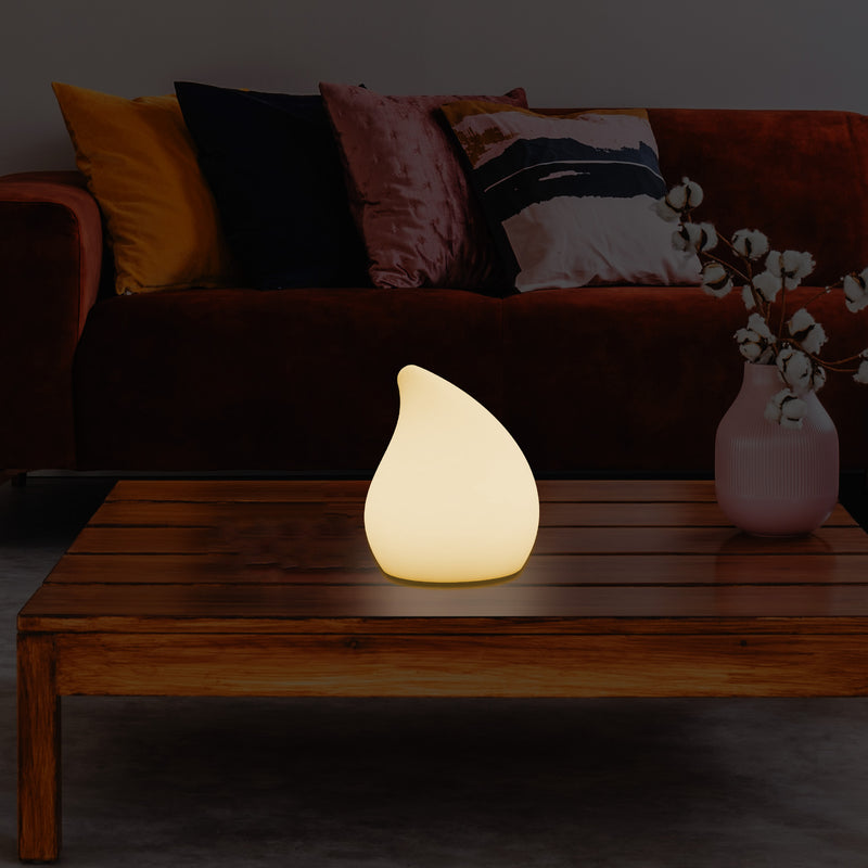 Designer LED Tafellamp voor Nachtkastje, 20cm hoog Uniek E27 Traan, Sfeerverlichting, Warm Wit