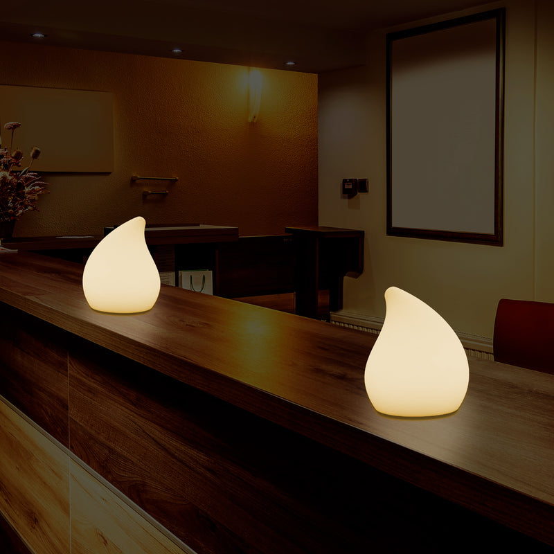 Designer LED Tafellamp voor Nachtkastje, 20cm hoog Uniek E27 Traan, Sfeerverlichting, Warm Wit