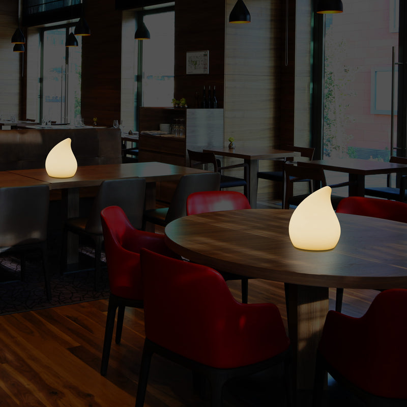 Designer LED Tafellamp voor Nachtkastje, 20cm hoog Uniek E27 Traan, Sfeerverlichting, Warm Wit