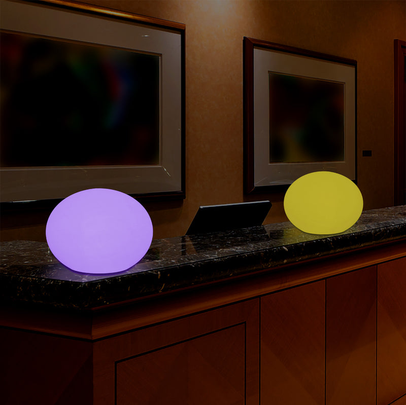 Designer LED RGB Tafellamp, Unieke Keurveranderend 3D Licht Ovaal Sfeerverlichting,