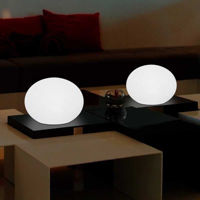 Designer LED RGB Tafellamp, Unieke Keurveranderend 3D Licht Ovaal Sfeerverlichting,