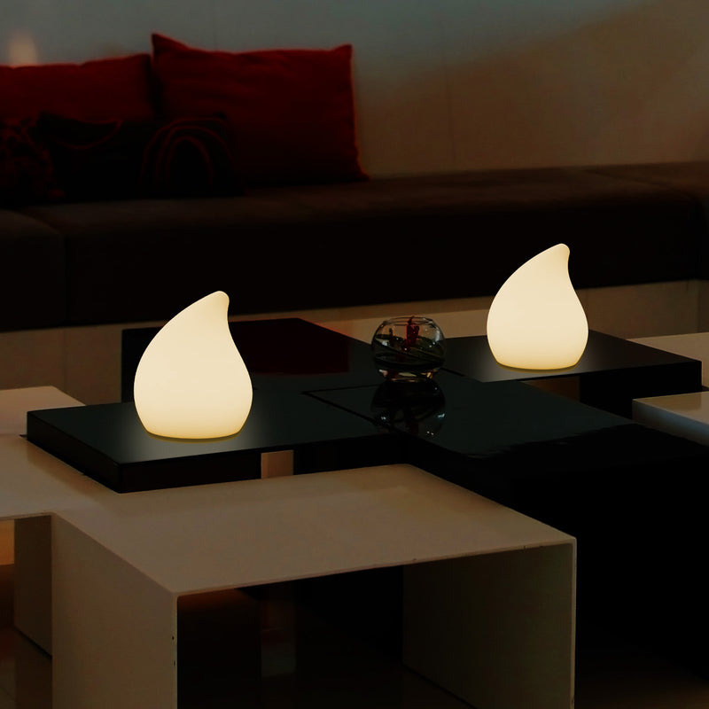 Designer LED Tafellamp voor Nachtkastje, 20cm hoog Uniek E27 Traan, Sfeerverlichting, Warm Wit