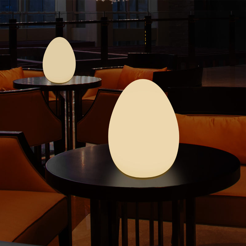 LED Tafellamp voor Slaapkamer met Warm Wit E27 Lamp, Modern 37cm Licht Ei