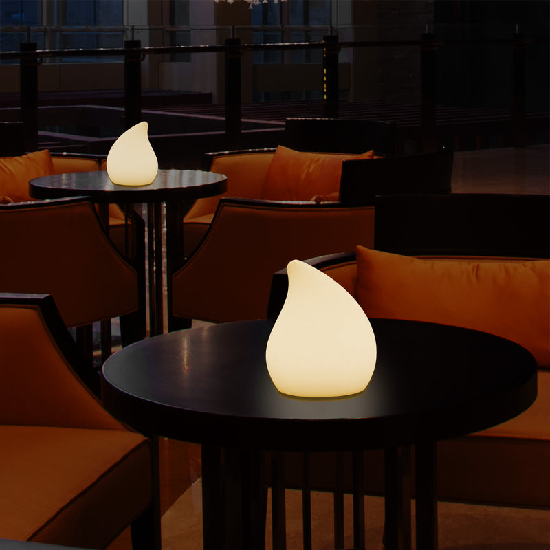 Designer LED Tafellamp voor Nachtkastje, 20cm hoog Uniek E27 Traan, Sfeerverlichting, Warm Wit