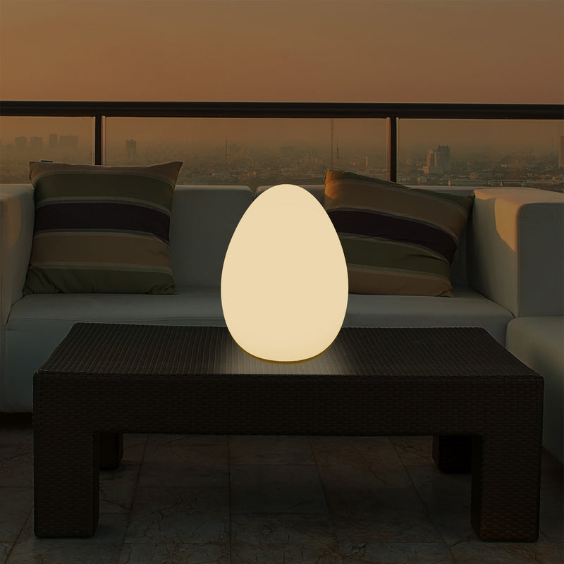 LED Tafellamp voor Slaapkamer met Warm Wit E27 Lamp, Modern 37cm Licht Ei