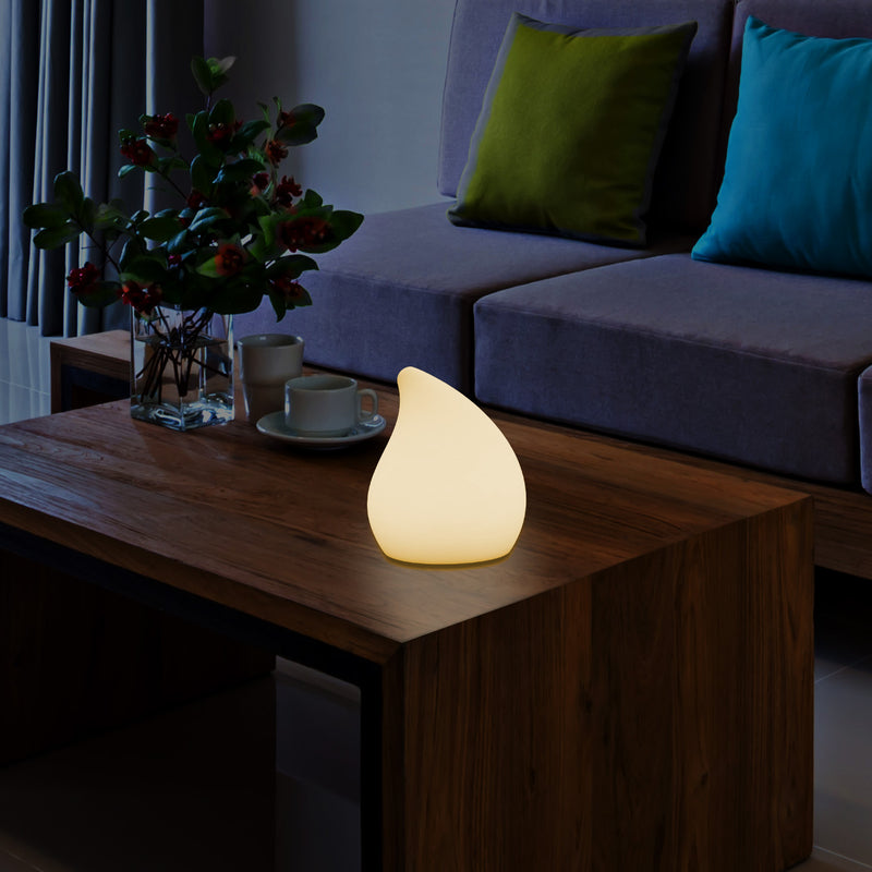 Designer LED Tafellamp voor Nachtkastje, 20cm hoog Uniek E27 Traan, Sfeerverlichting, Warm Wit
