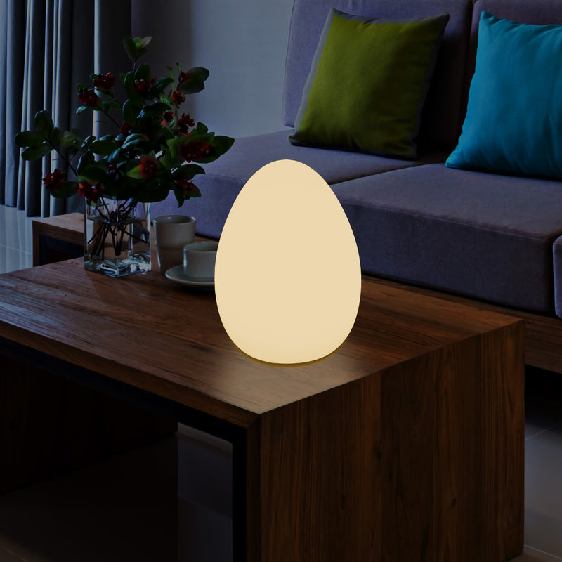 LED Tafellamp voor Slaapkamer met Warm Wit E27 Lamp, Modern 37cm Licht Ei