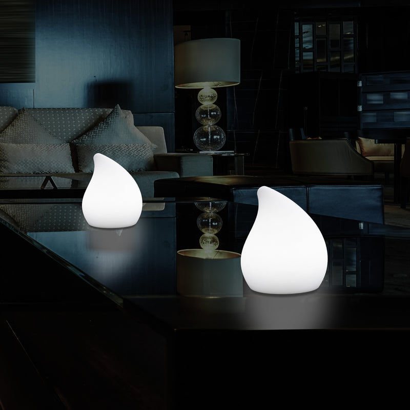 Unieke LED Tafellamp voor Woonkamer, 20cm Decoratieve E27 Traan, Sfeerlichtje, Wit