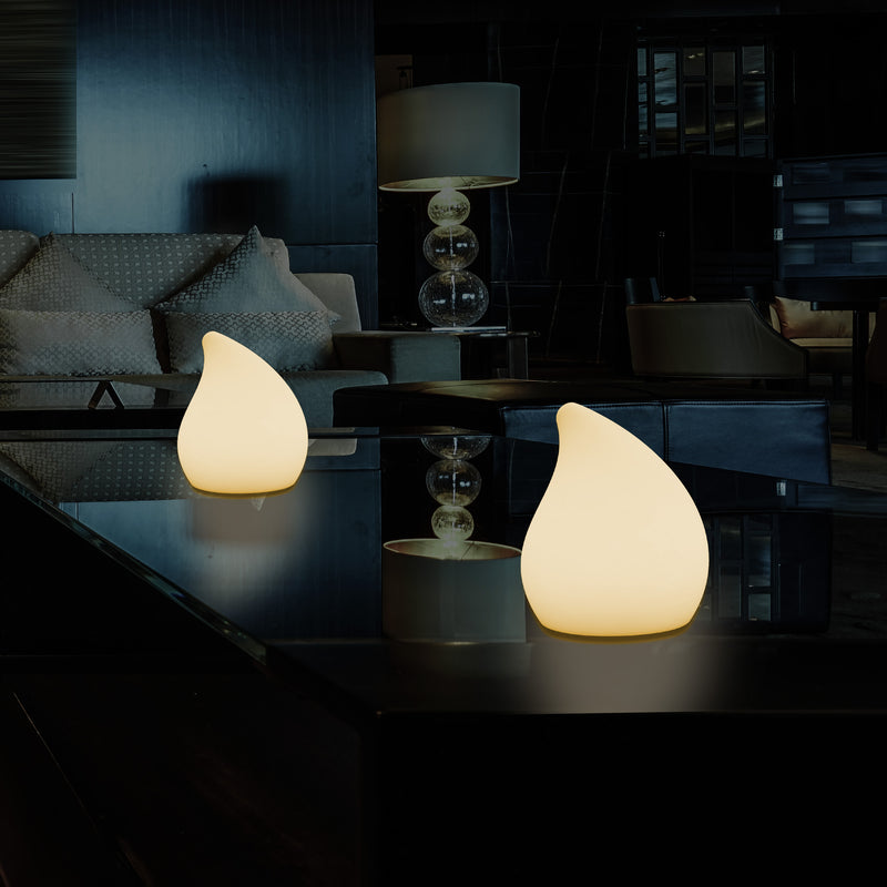 Designer LED Tafellamp voor Nachtkastje, 20cm hoog Uniek E27 Traan, Sfeerverlichting, Warm Wit