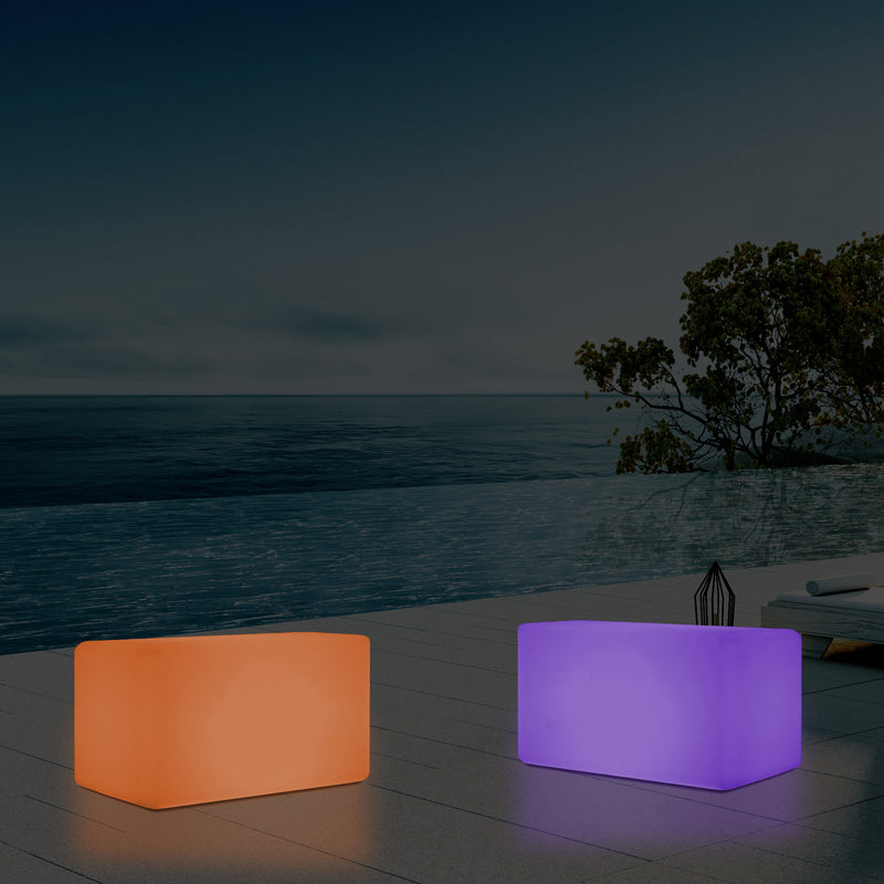 Buitenlamp, Verlichte LED Kruk Zetel, Bank, Zitbank, Tuinverlichting, 55x35 cm, Tuinlamp