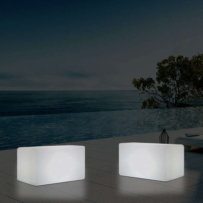 Buitenlamp, Verlichte LED Kruk Zetel, Bank, Zitbank, Tuinverlichting, 55x35 cm, Tuinlamp