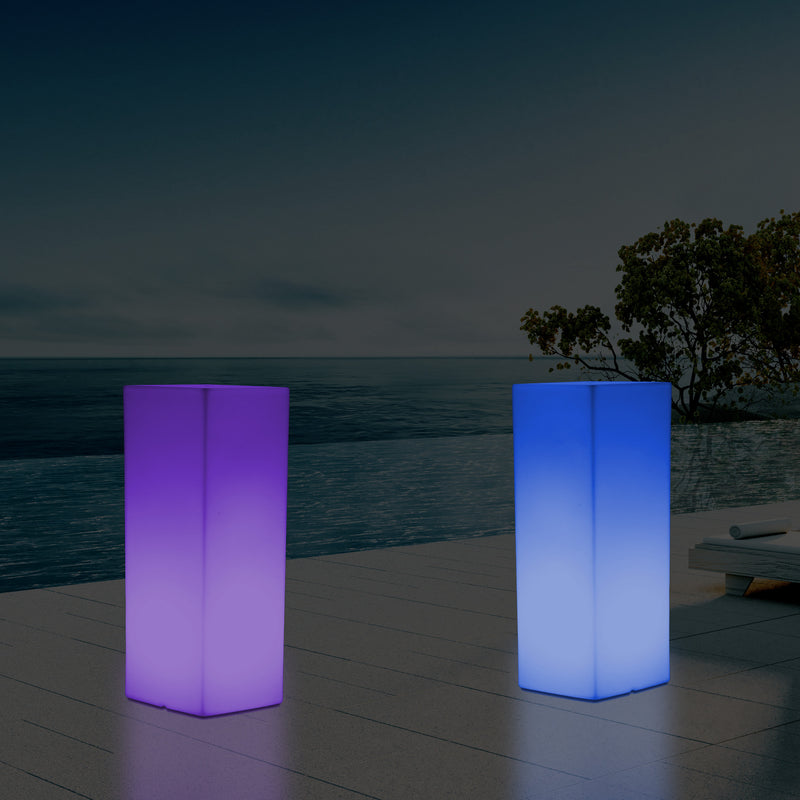 LED Zuil Vloerverlichting, Draadloze Lichtzuil Buitenlamp Patio Vloerlamp, 110 x 30 cm
