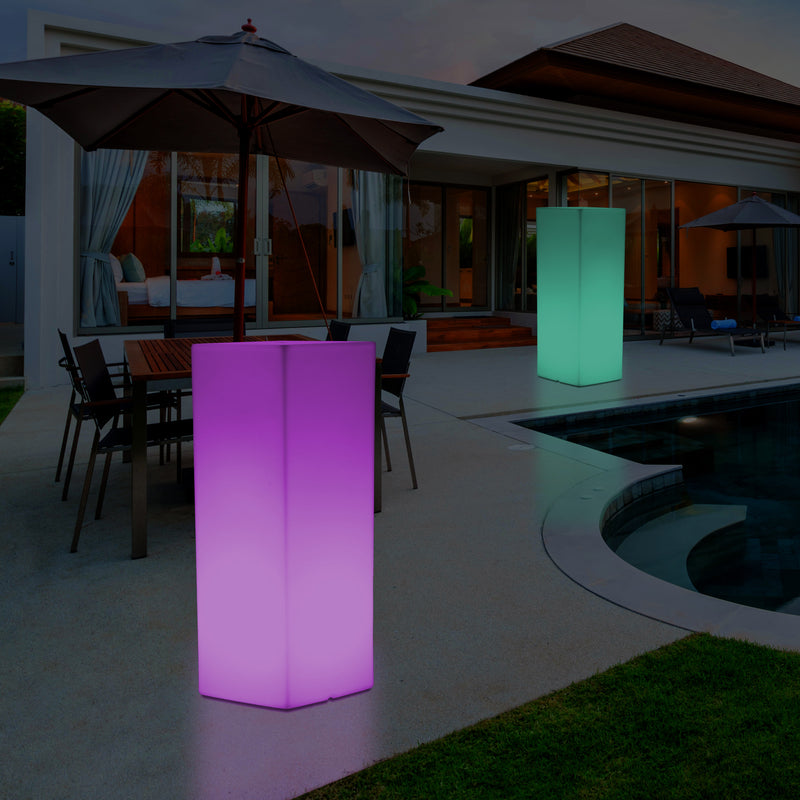 LED Zuil Vloerverlichting, Draadloze Lichtzuil Buitenlamp Patio Vloerlamp, 110 x 30 cm