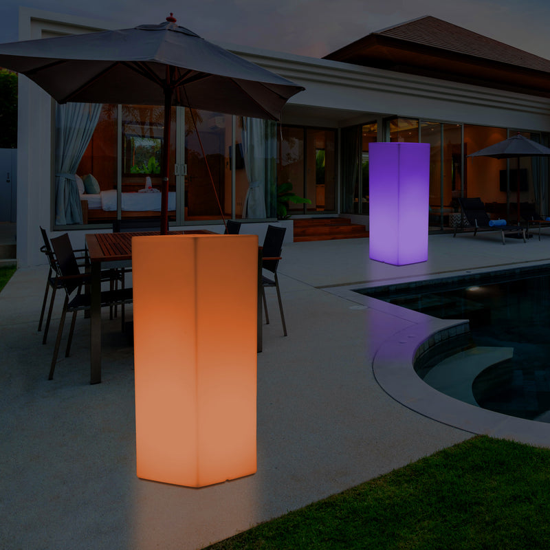 LED Zuil Vloerverlichting, Draadloze Lichtzuil Buitenlamp Patio Vloerlamp, 110 x 30 cm