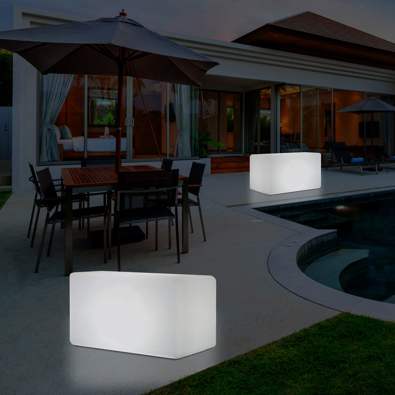 Buitenlamp, Verlichte LED Kruk Zetel, Bank, Zitbank, Tuinverlichting, 55x35 cm, Tuinlamp