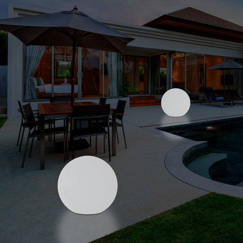 Buitenlamp LED Patio Verlichting, Op Netvoeding, 30cm Dimbare RGB Bol Lamp, 5V met Afstandsbediening