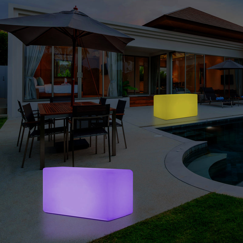 Buitenlamp, Verlichte LED Kruk Zetel, Bank, Zitbank, Tuinverlichting, 55x35 cm, Tuinlamp