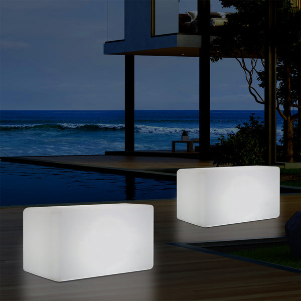 Buitenlamp, Verlichte LED Kruk Zetel, Bank, Zitbank, Tuinverlichting, 55x35 cm, Tuinlamp