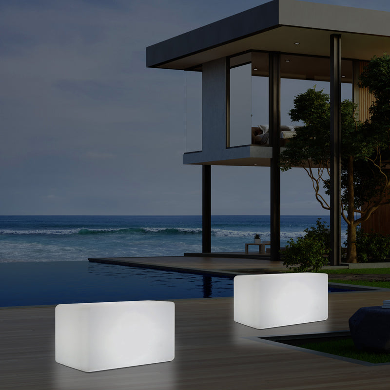 Buitenlamp, Verlichte LED Kruk Zetel, Bank, Zitbank, Tuinverlichting, 55x35 cm, Tuinlamp