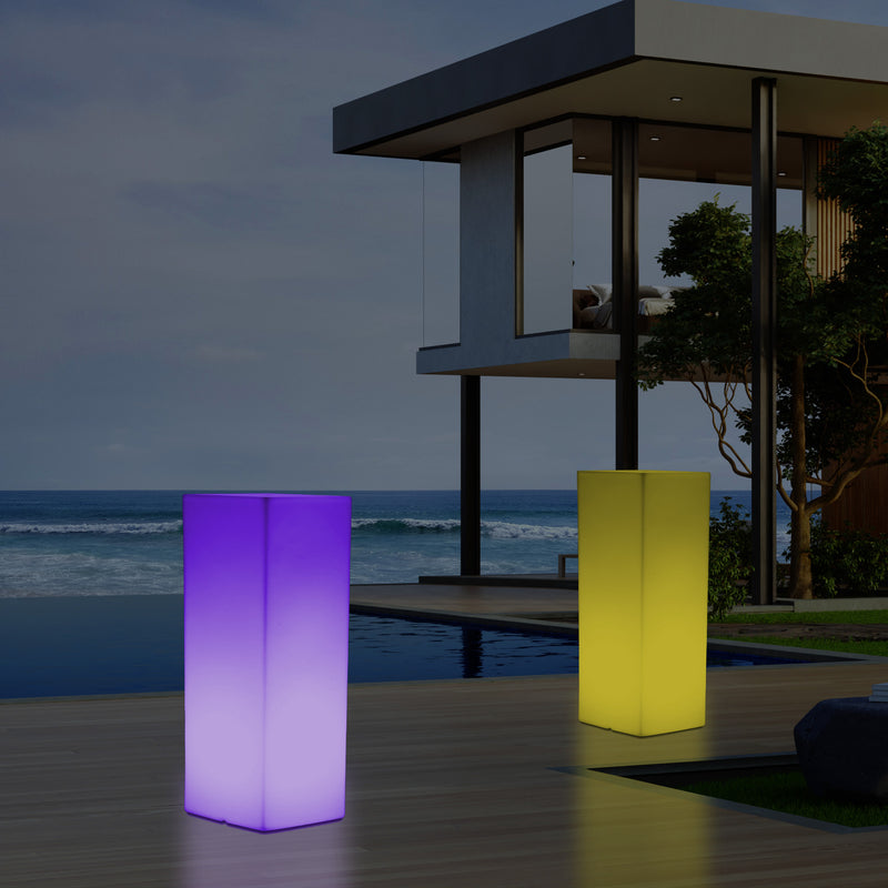 LED Zuil Vloerverlichting, Draadloze Lichtzuil Buitenlamp Patio Vloerlamp, 110 x 30 cm