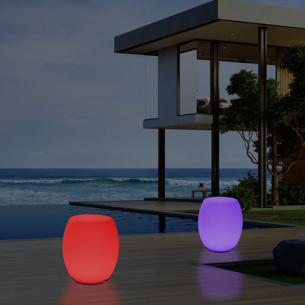 Buitenlamp, Kleur Veranderende LED Kruk, Zitbank, Netvoeding Patio Lamp, Sfeerlicht