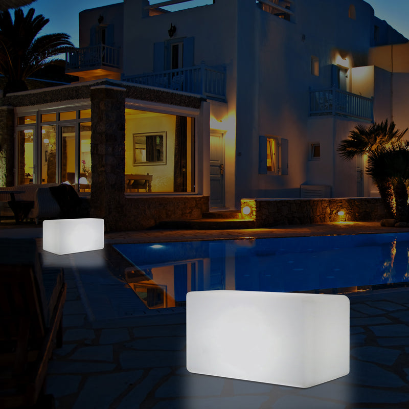 Buitenlamp, Verlichte LED Kruk Zetel, Bank, Zitbank, Tuinverlichting, 55x35 cm, Tuinlamp