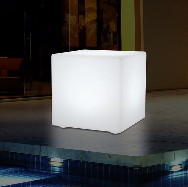 50cm Buitenlamp LED Kubus, Kruk, Zetel, Bankje, 500mm op Netspanning 5V, Tuinlamp