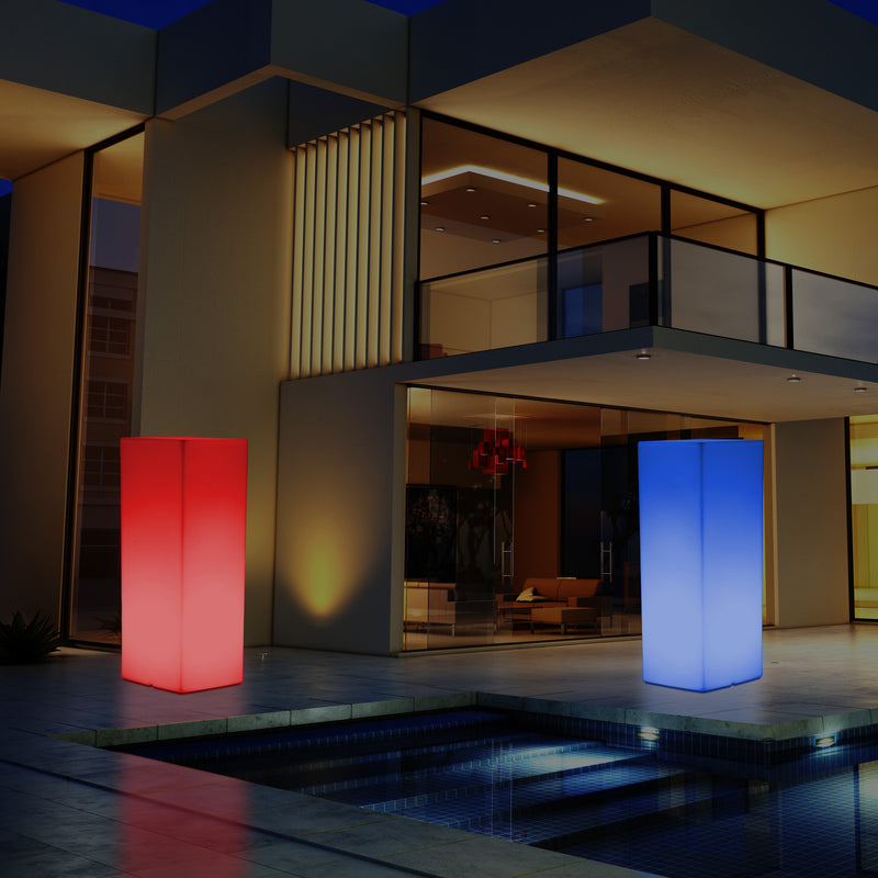 LED Zuil Vloerverlichting, Draadloze Lichtzuil Buitenlamp Patio Vloerlamp, 110 x 30 cm
