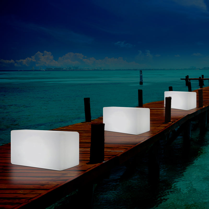 Buitenlamp, Verlichte LED Kruk Zetel, Bank, Zitbank, Tuinverlichting, 55x35 cm, Tuinlamp